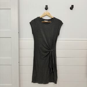 Women’s Sundry Gray T Shirt Dress Tie Waist Size 1 / XS